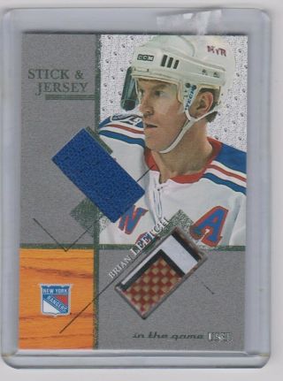03 - 04 In The Game Signature Series Stick & Jersey Rangers - Brian Leetch