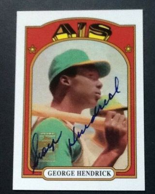 George Hendrick 2001 Topps Archives Signature Autograph Auto On Card Oakland A 