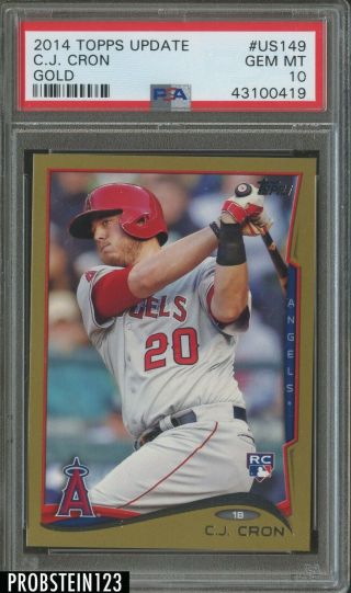2014 Topps Update Gold Us149 C.  J.  Cron Angels Rc Rookie 259/2014 Psa 10