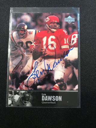 Len Dawson 1997 Upper Deck Legends Autograph