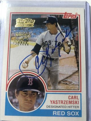 Carl Yastrzemski 2001 Topps Team Topps Legends Autograph Red Sox Auto Sp