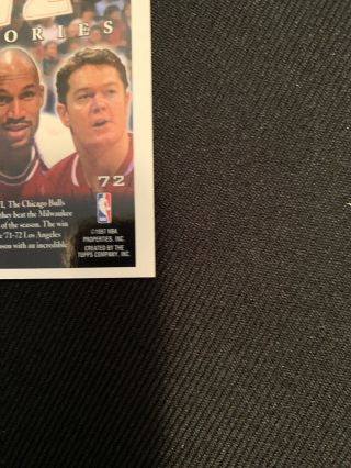 1996 - 97 topps chrome refractor Michael Jordan 72 Card. ,  The Bulls 12