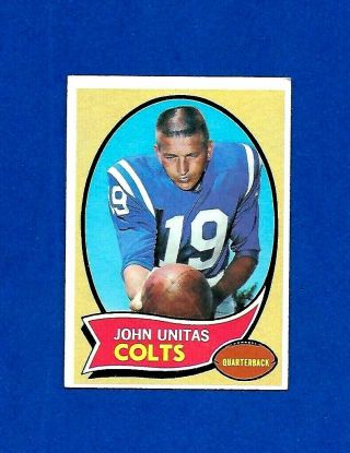 1970 Topps Football Card 180 Johnny Unitas Ex - Mt Baltimore Colts No Crease