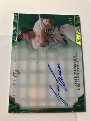 2015 Topps Tribute Jose Canseco /99 Green Oakland A’s On Card Auto Autograph