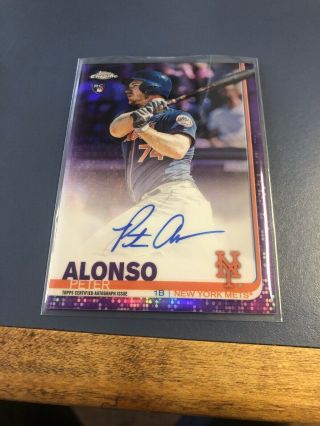 2019 Topps Chrome Peter Pete Alonso Rc Auto Purple Refractor /250 Nr
