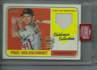 2019 Topps Archives Paul Goldschmidt Heritage Clubhouse On Card Auto 1/1 Relic
