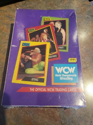 Vintage World Championship Wrestling Official Wcw Trading Cards Box 1991 Vtg