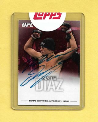 2012 Topps Ufc Knockout Nate Diaz 5/8 Ruby Red Redemption Auto Signed Autograph