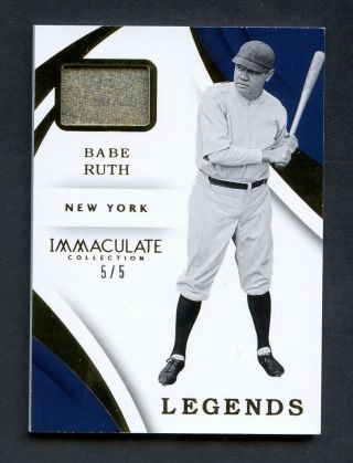 2018 Immaculate Legends Babe Ruth York Yankees Hof Game Jersey 5/5