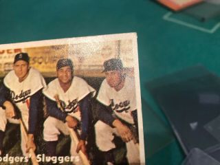 1957 Topps 400 Dodgers ' Sluggers Brooklyn Campanella Snider Hodges Furillo 4