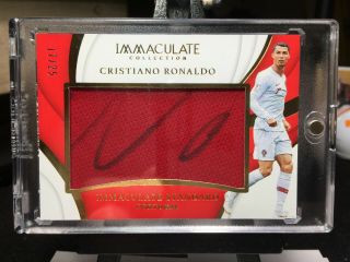 2018 - 19 Immaculate Cristiano Ronaldo Partial Auto Match - Worn Jersey Relic 17/25