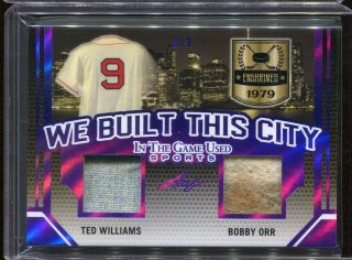 2019 Leaf Itg Game Ted Williams Bobby Orr Game Worn Jersey 2/9