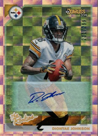 Diontae Johnson 2019 Donruss The Rookies Insert Signed Auto Rc 201/299 Steelers