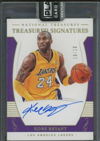 2018 - 19 National Treasures Treasured Gold Kobe Bryant Signed Auto 10/10 Lakers
