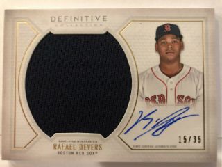 Rafael Devers 2019 Topps Definitive Auto Jersey Patch 15/35 Boston Red Sox 