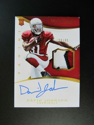 2015 Immaculate Football David Johnson Rpa 3 Color Patch Auto 26/49