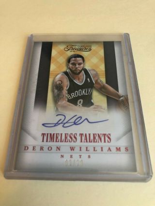 Deron Williams 2013 - 14 Timeless Treasures Timeless Talents Auto Red D 2/20