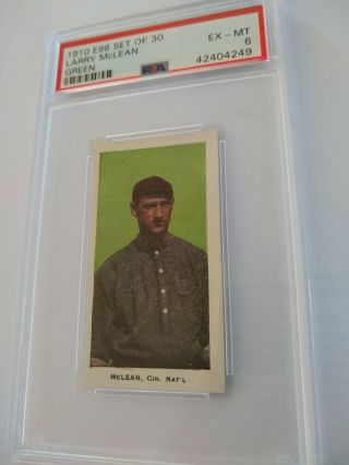 1910 E98 Set Of 30 Larry McLean Green PSA DNA Graded EX - MT 6 Baseball Card 3