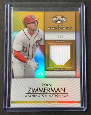 2012 Topps Triple Threads Ryan Zimmerman Jersey Patch Baseball Card Sp 9/9 = 1/1