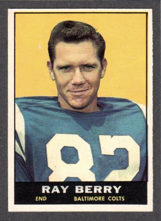 1961 Topps Football 4 Ray Berry Smu Baltimore Colts Ex - A
