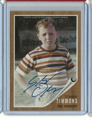 2018 Topps Archives Fan Favorites Sandlot Autograph Auto Tommy Timmons