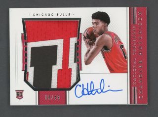2018 - 19 National Treasures Horizontal Rookie Patch Auto 8/49 Chandler Hutchison