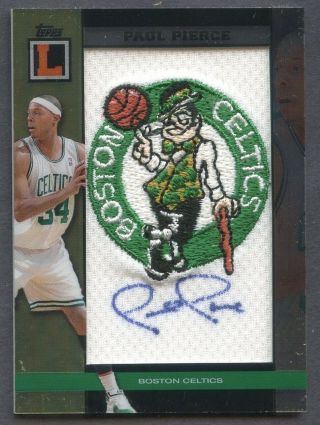 2008 Topps Lettermen Paul Pierce Celtics Logo Patch Signed Auto 17/75