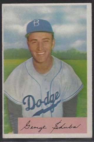 1954 Bowman George Shuba Ex/mt Brooklyn Dodgers 202