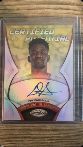 2018 - 19 Basketball Deandre Ayton Gold /10 Rookie Auto Certified Potential