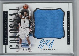 Gary Harris 2018 19 National Treasures Colossal Game Worn Patch Auto 90/99