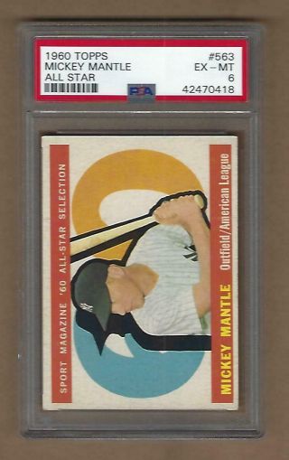 1960 Topps Mickey Mantle All Star 563 Psa 6