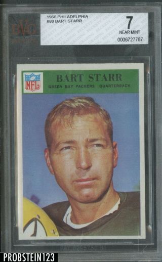 1966 Philadelphia Football 88 Bart Starr Green Bay Packers Hof Bvg 7 Nm