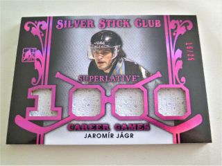 2017 Leaf Superlative Jaromir Jagr Patch 16/25 Silver Stick Club Game Jersey Hof