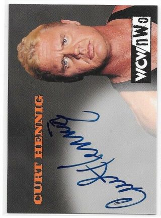 1998 Wcw Topps Authentic Auto Autograph Card Wwe - " Mr.  Perfect " Curt Hennig