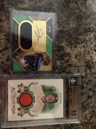 George Springer 2017 Topps Triple Threads Auto Relic /50 & Relic Graded Card