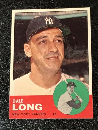 1963 Topps 484 Dale Long Ex/mt York Yankees Sp Crease Tough