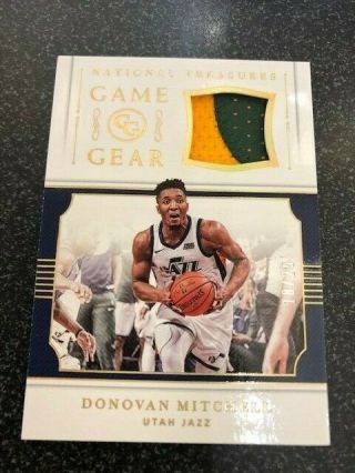 2018 19 National Treasures Donovan Mitchell Game Gear Patch Card /25