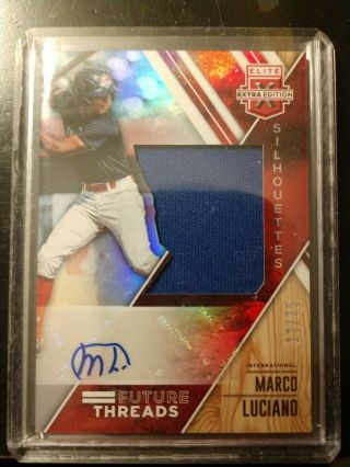 2017 Elite Marco Luciano Future Threads Patch Red Auto 