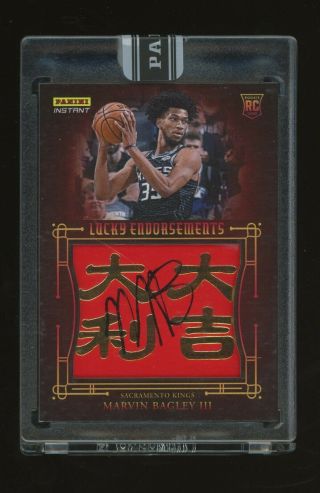 2018 - 19 Panini Instant Lucky Endorsements Marvin Bagley Kings Rc Auto 1/1