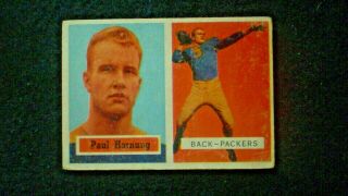 Rookie 1957 Topps 151 Paul Hornung With Creasing On Right Side,  Hall Of Famer