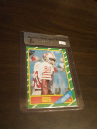 1986 Topps Jerry Rice 161 Rookie Card Rc Sf 49ers Hof Beckett Graded 6.  0 267675