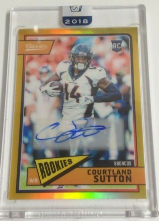 【r】courtland Sutton 2018 Panini Honors Gold Refractor Rc Auto 13/25 Broncos