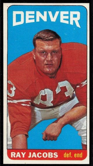 1965 Topps Tall Boy Football Denver Broncos Ray Jacobs Card 55 Ex - Mt Sp