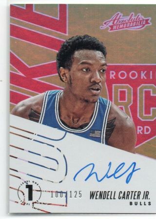 Wendell Carter Jr 2018 - 19 Panini Absolute Rookie Autograph Auto /125