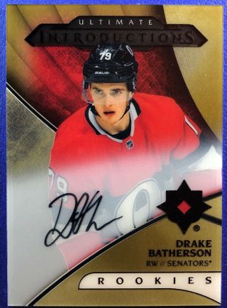 Drake Batherson 2018 - 19 Ud Ultimate Patch Rc Rookie Auto Introductions Acetate