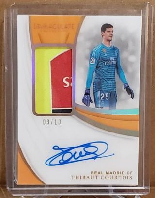 2018 Panini Immaculate Soccer 2 Color Patch/auto Thibaut Courtois 3/10