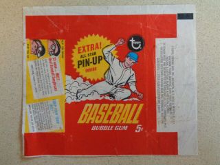1967 Topps Vintage Baseball Wax Wrapper 5 Cents Pin Up Sunglasses