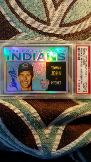 2001 Topps Archive Tommy John Rookie Reprint Auto Graded Psa 9