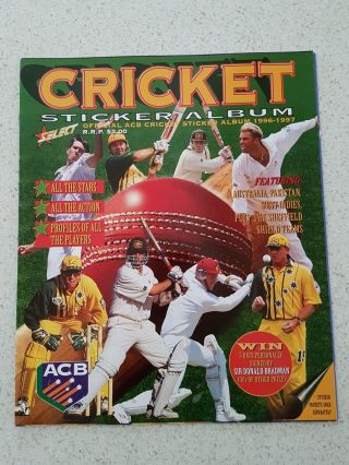 Acb Cricket Select Sticker Album 1996 1997 (no Stickers Empty)