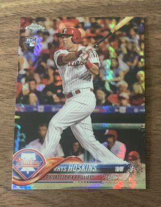 Rhys Hoskins 2018 Topps Chrome Prizim Refractor Rookie Rc Phillies On 